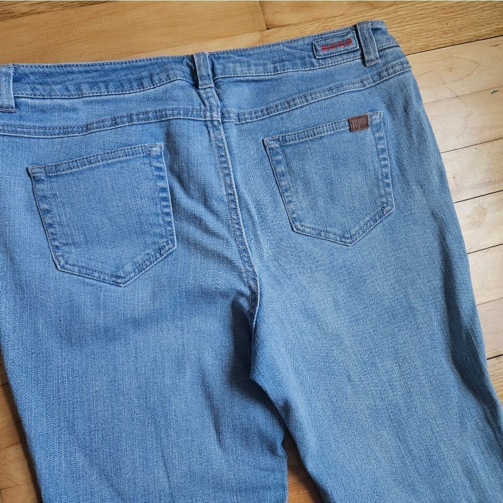 Vinatge 00s Peace Love World Blue Women's Flare Jeans - Picture 10 of 13